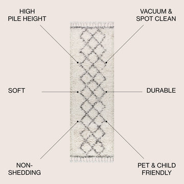 Beautiful mercer Shag Plush Tassel Moroccan Tribal Geometric Trellis Area Rug